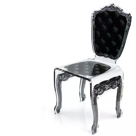 Sedia trasparente Capiton by Acrila Colore Nero