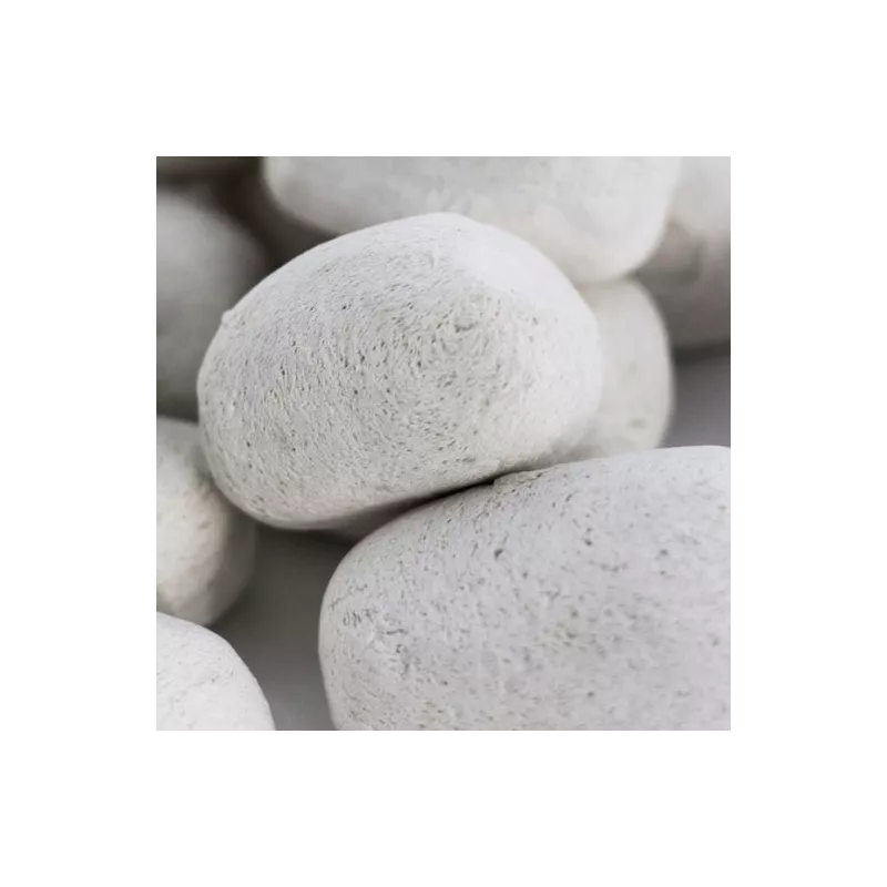 Set di 24 ciottoli decorativi per caminetti a etanolo: Wikao Colore Bianco