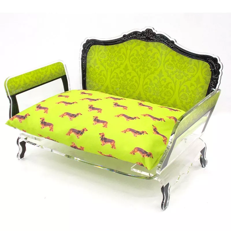 Cestino per animali personalizzabile Colore Verde Design Barocco