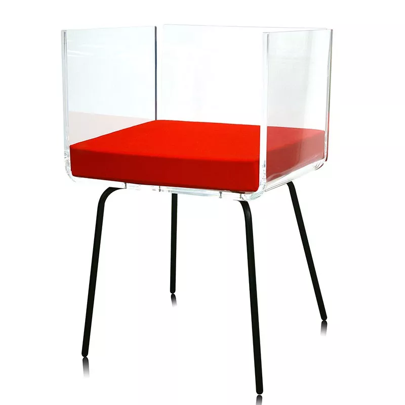 Poltrona Cali acrila trasparente Colore Rosso