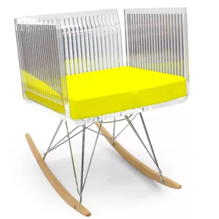 Poltrona trasparente Cali by acrila, modello bar Colore Giallo