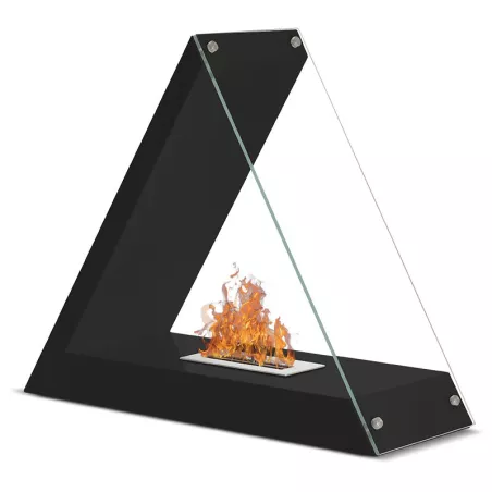 Caminetto a bioetanolo triangolare Kheops, 80x68x30cm Colore Nero