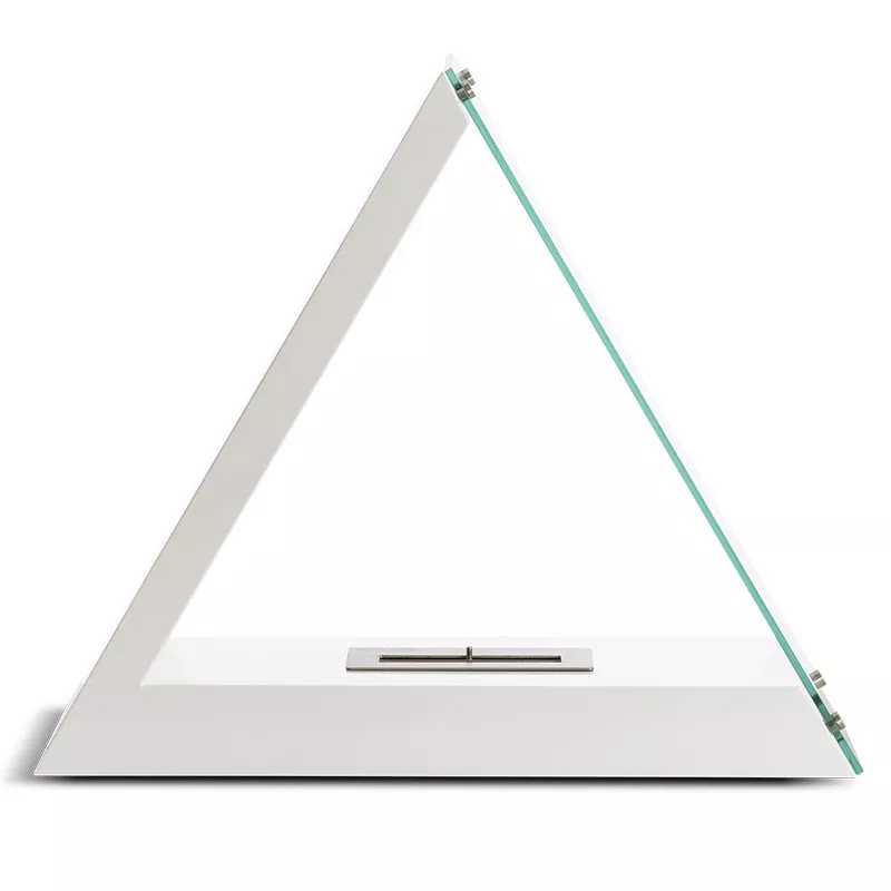 Caminetto a bioetanolo triangolare Kheops, 80x68x30cm Colore Bianco