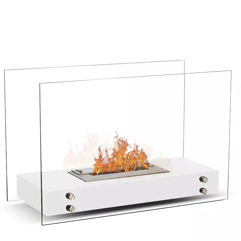 Caminetti a pavimento Ottawa Colore Bianco Bruciatore 1.5L/3kW