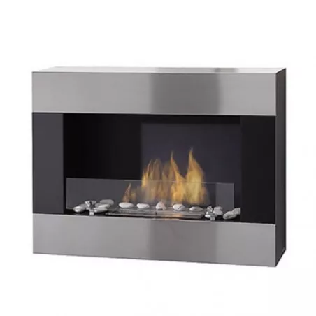Caminetto organico a parete Glamfire Colore Acciaio inox spazzolato