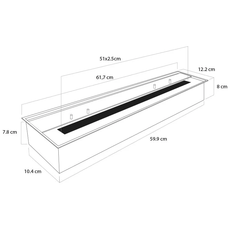 Blocco etanolo 62cm/8kW