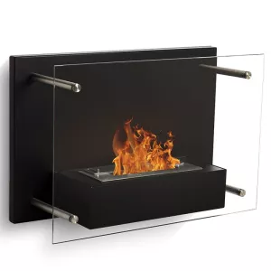 Caminetto nero a parete Fireglass