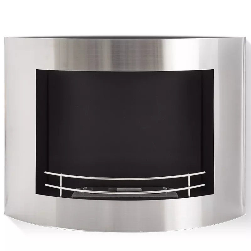 Sotchi Biocamino da parete 2 kW Colore Acciaio inox spazzolato