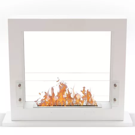 Caminetto Zenith XL a libera installazione, capacità di riscaldamento di 6 kW Colore Bianco Dimensione 1 bruciatore