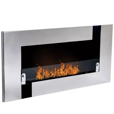 Caminetto a etanolo da parete Brighton Colore Acciaio inox spazzolato