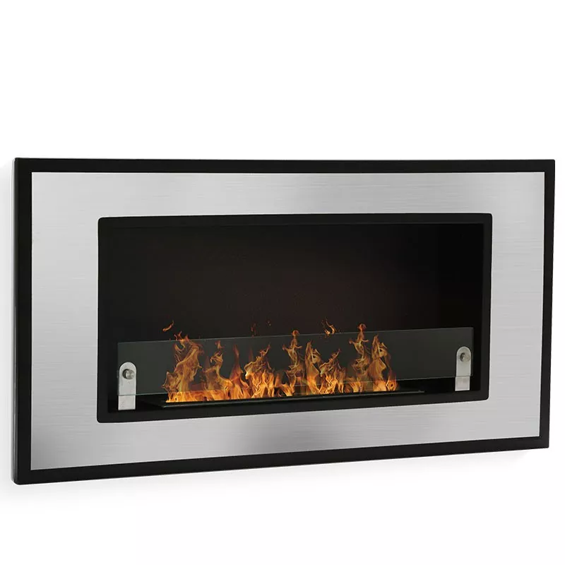 Stufa a etanolo a parete da 6 kW Firenze Colore Acciaio inox spazzolato