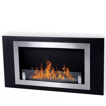 StockholmCaminetto a parete , 2 caminetti per 5,4kW Colore Acciaio inox spazzolato