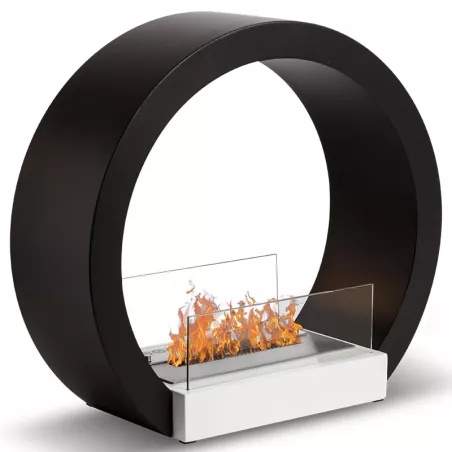 Caminetto rotondo a pavimento Aquila 3kW Colore Nero
