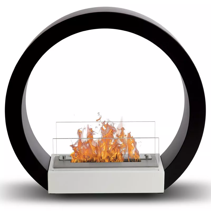 Caminetto rotondo a pavimento Aquila 3kW Colore Nero