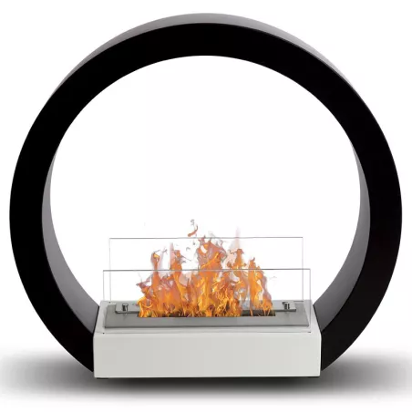 Caminetto rotondo a pavimento Aquila 3kW Colore Nero
