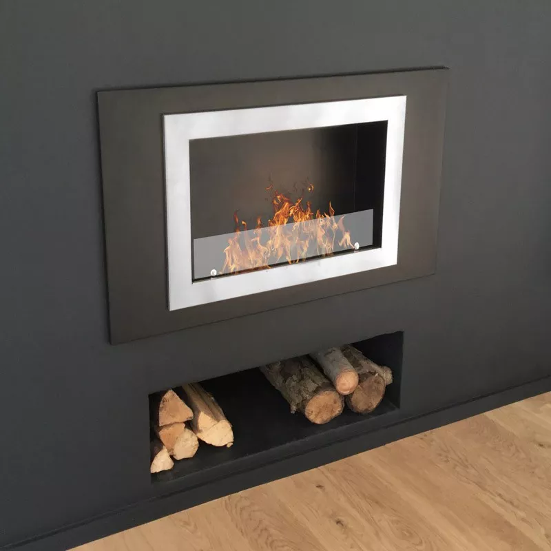 Edimbourgcaminetto organico a parete da 4,5 kW Colore Nero