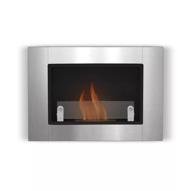 Caminetto a parete con 1 bruciatore Angel Colore Acciaio inox spazzolato