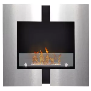Caminetto a parete in acciaio inox Duo