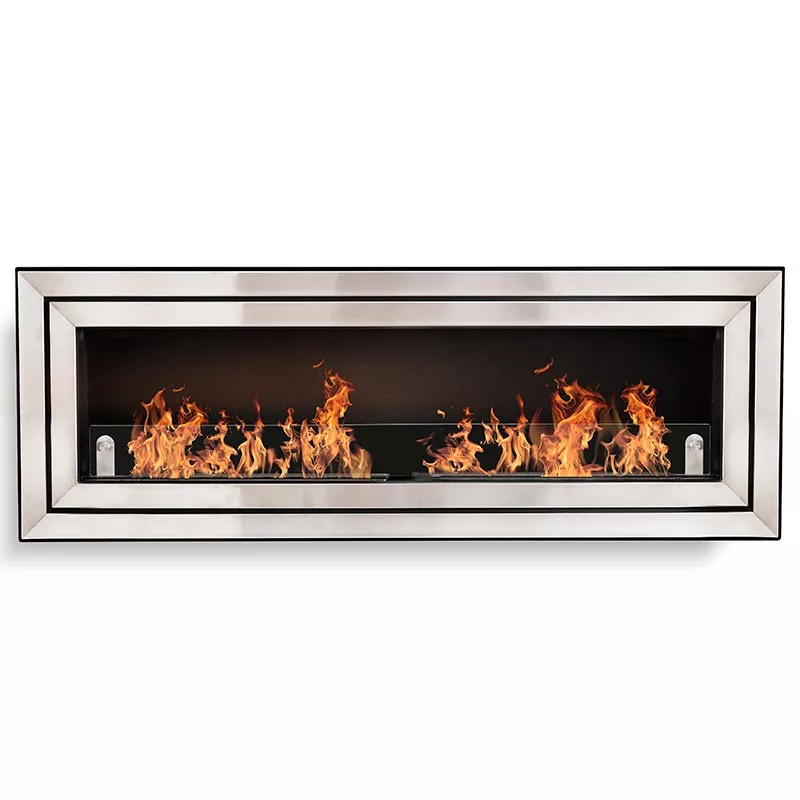 Caminetto a etanolo Ambre XL Colore Acciaio inox spazzolato Dimensione 2 bruciatori