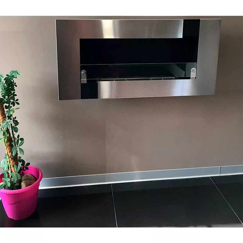 Caminetto a etanolo da parete Brighton Colore Acciaio inox spazzolato