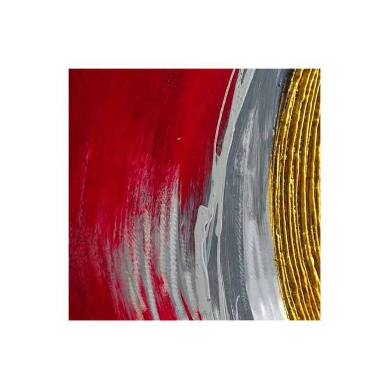 Pittura rossa astratta e metallo, 120 x 60 x 4 cm