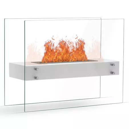 Zaphir Caminetto a etanolo a libera installazione 6,5 kW Colore Bianco Bruciatore 3L/6,5kW