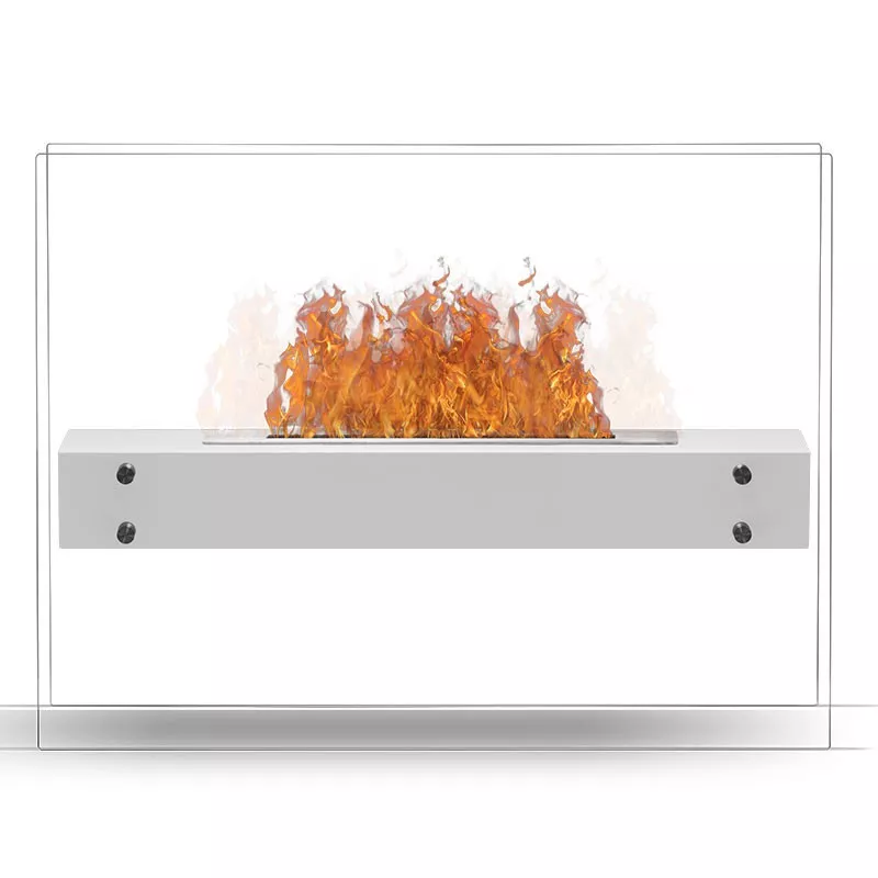 Zaphir Caminetto a etanolo a libera installazione 6,5 kW Colore Bianco Bruciatore 3L/6,5kW