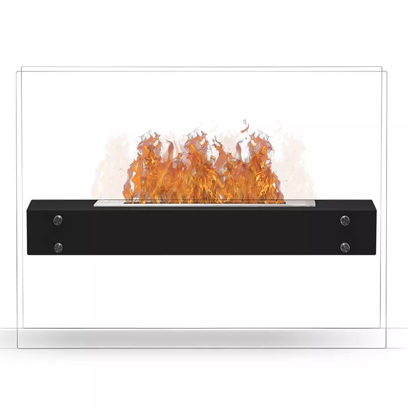 Zaphir Caminetto a etanolo a libera installazione 6,5 kW Colore Nero Bruciatore 3L/6,5kW