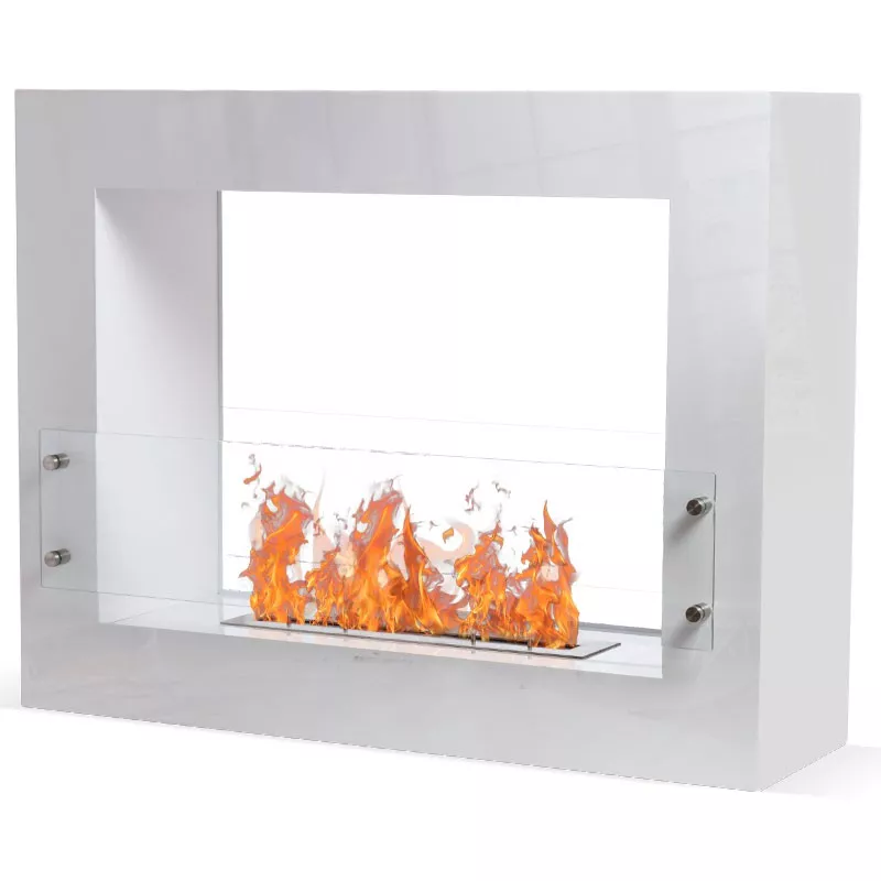 Boston Design del caminetto a etanolo a pavimento Colore Bianco Bruciatore 3L/6,5kW