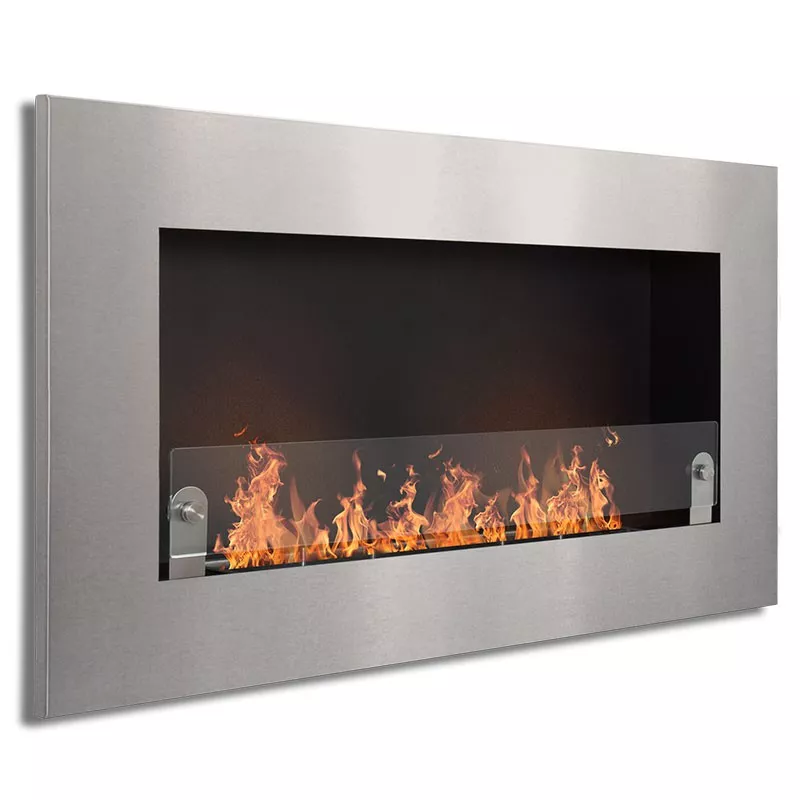 Novo Caminetto a etanolo da parete XS Colore Acciaio inox spazzolato