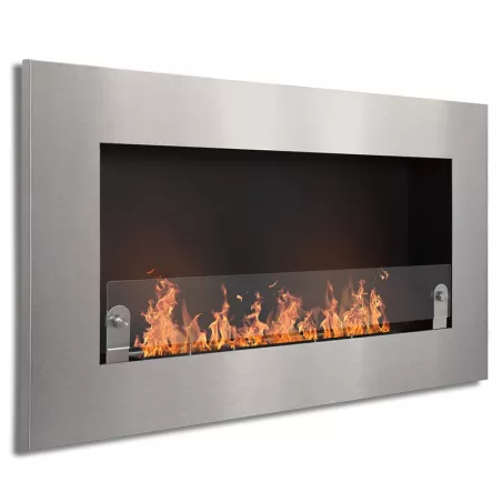 Novo Caminetto a etanolo da parete XS Colore Acciaio inox spazzolato