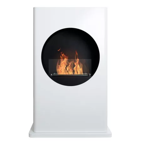 Stufa a etanolo da pavimento bianca e nera Colore Bianco
