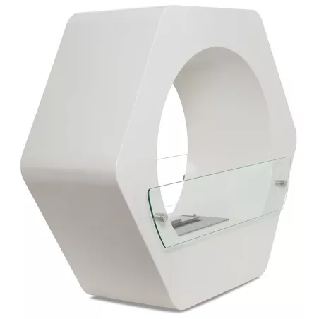 Caminetto a etanolo da pavimento a forma di dado Colore Bianco