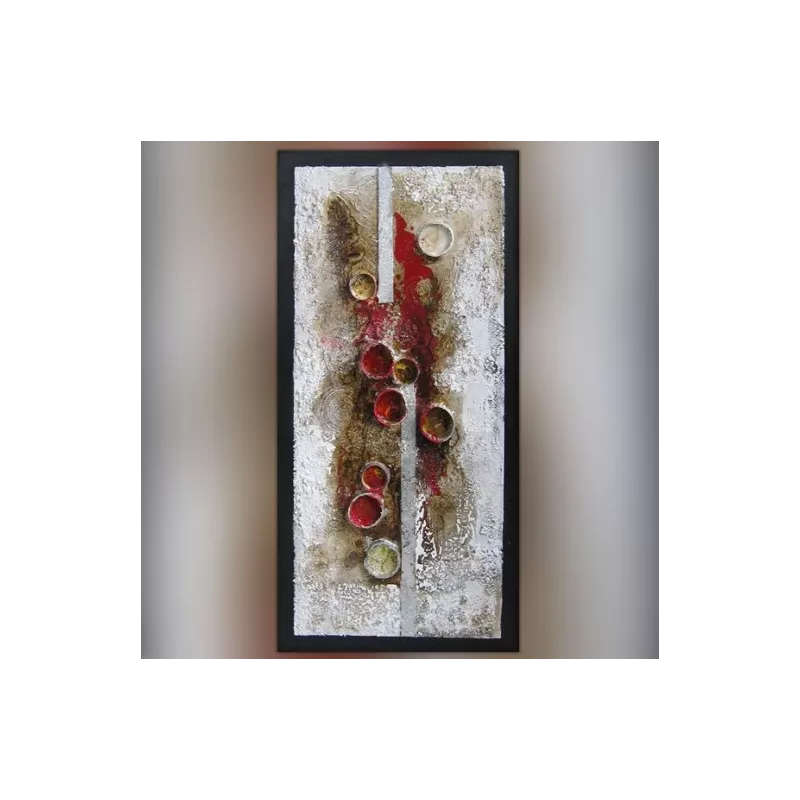 Pittura astratta, collage di cilindri, 120 x 60 cm