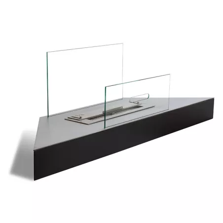 Caminetto angolare Anglo, 110 x 30 x 9,5 cm Colore Acciaio inox spazzolato
