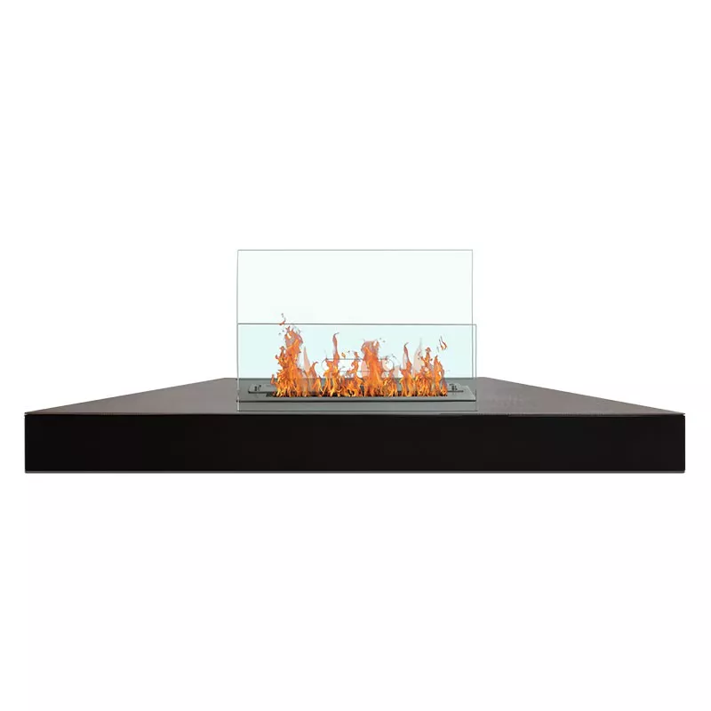Caminetto angolare Anglo, 110 x 30 x 9,5 cm Colore Acciaio inox spazzolato