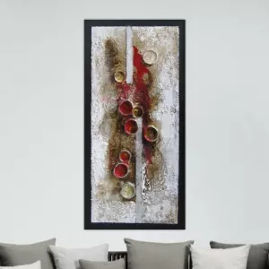 Pittura astratta, collage di cilindri, 120 x 60 cm