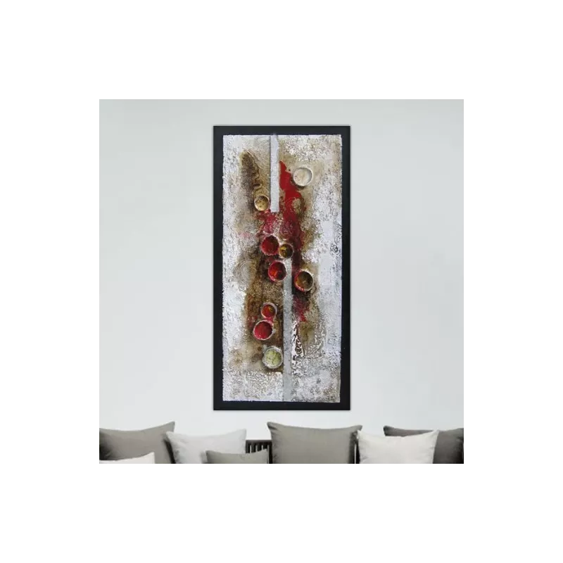 Pittura astratta, collage di cilindri, 120 x 60 cm