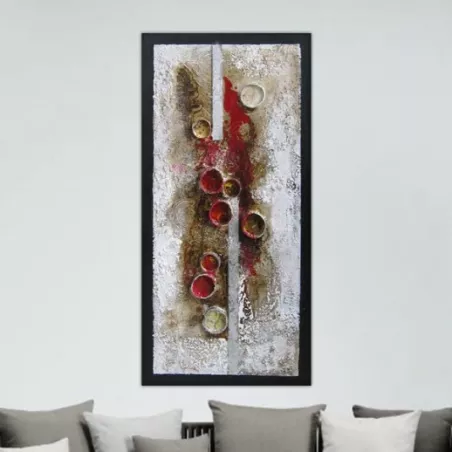 Pittura astratta, collage di cilindri, 120 x 60 cm