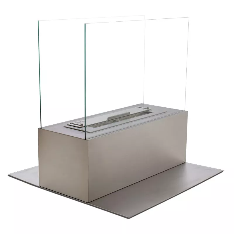 Caminetto a pavimento Arkus, 3 kW Colore Acciaio inox spazzolato