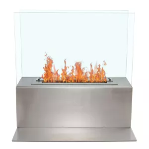 Caminetto Arkus in acciaio inox a libera installazione