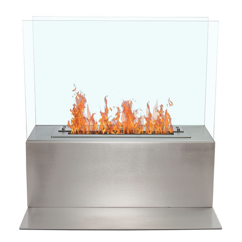 Caminetto a pavimento Arkus, 3 kW Colore Acciaio inox spazzolato