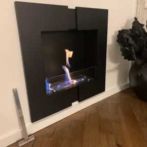 Caminetto a parete in acciaio inox Duo