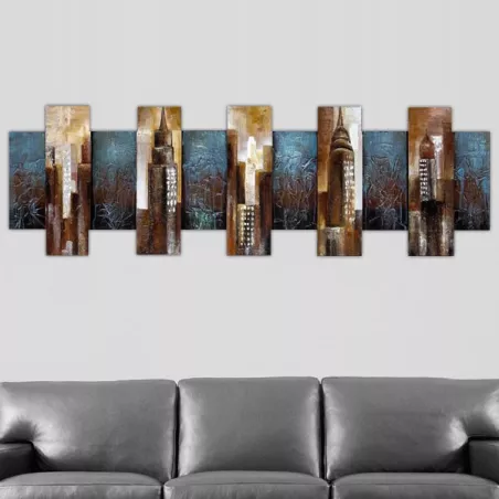 Pittura 3D new york, NY pittura a rilievo, 160x50x7 cm