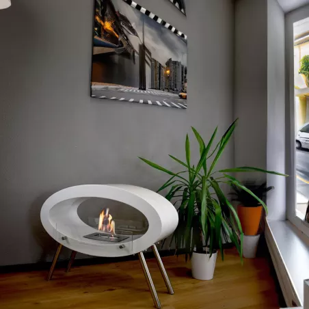 Caminetto a libera installazione Ambroise Colore Bianco