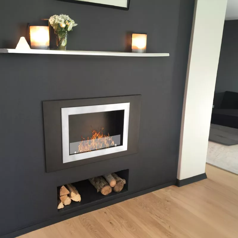 Edimbourgcaminetto organico a parete da 4,5 kW Colore Nero