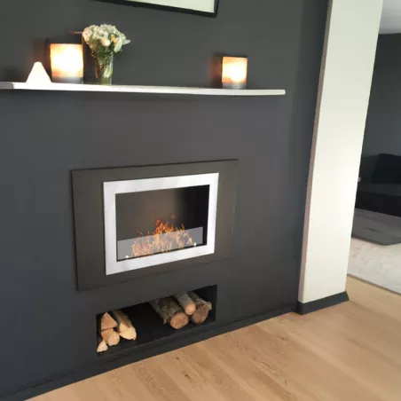 Edimbourgcaminetto organico a parete da 4,5 kW Colore Nero