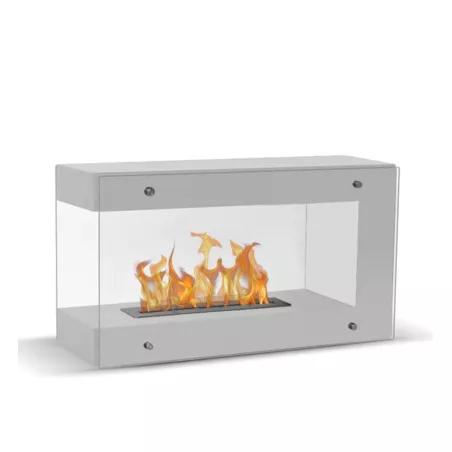 Caminetto a 1 fuoco da terra Torino Grande Colore Bianco brillante