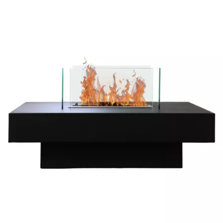 Tavolino con bruciatore a bioetanolo al centro Colore Nero