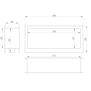 Caminetto da incasso Verra XL a 2 lati
